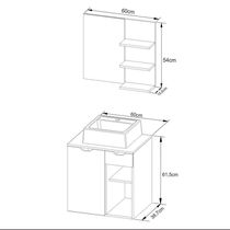 Gabinete De Banheiro + Cuba 60cm Cr10095 Amêndoa/branco