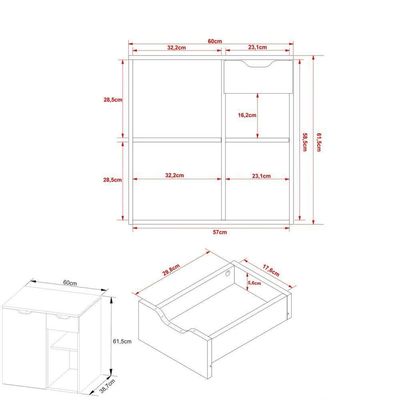Gabinete Banheiro 1 Porta 1 Gaveta 60Cm Multimóveis Vcr10085