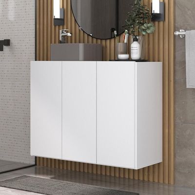 Gabinete Banheiro 3 Portas 90Cm Multimóveis V5029 Branco