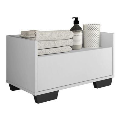 Gabinete Armário Banheiro 60Cm Multimóveis V3625Branco/Preto
