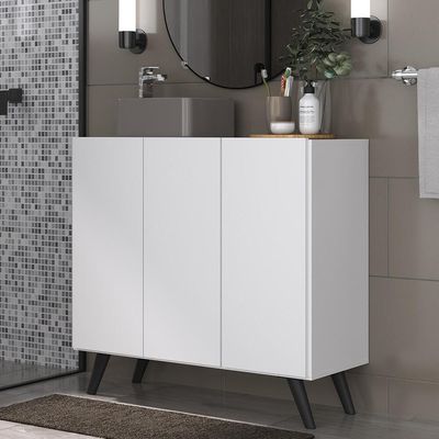 Gabinete Banheiro 3 Portas Retrô 90Cm Multimóveis V5030
