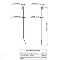 Abraçadeira De Nylon 108x2,5x1 Mm Tramontina Branca Tramontina