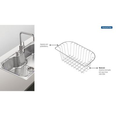 Cesto Aramado Para Cubas De Sobrepor Morgana Maxi Em Inox