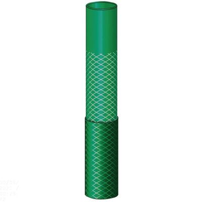 Mangueira Flex Verde Em Pvc 3 Camadas 25 M Com Engate Rosqueado, Esguicho E Suporte Mural