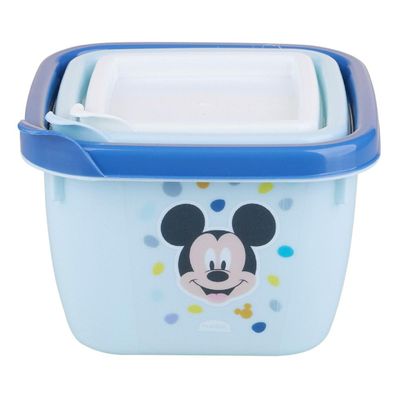 Conjunto com 3 Potes Quadrado Mickey 6967 Plasutil