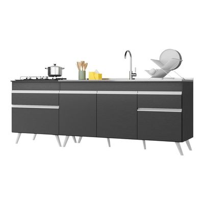 Kit 2 Balcões Gabinete Mp2073.898 Preto