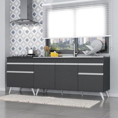 Kit 2 Balcões Gabinete Mp2073.898 Preto