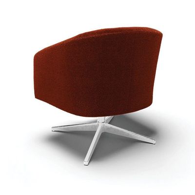 Kit 2 Poltronas Giratória Stella Bouclê Base Cromada - D'rossi Cor Terra