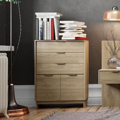 Cômoda 3 Gavetas 2 Portas 1112 Carraro - Noce Noce