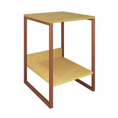 Mesa Cabeceira Lateral De Cama Industrial Canela Tókio Base Cobre Cor: Canela