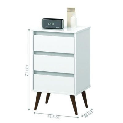 Kit De 2 Mesas De Cabeceira Alecrim Retrô Branco