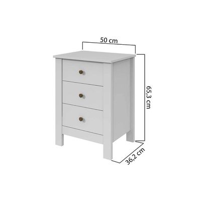 Mesa Cabeceira Maggiore C/ 3 Gavetas Rovere/amêndoa - Lopas