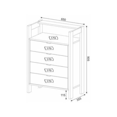 Gaveteiro Com 4 Gavetas Multimóveis Vcr25006 Branco/Amêndoa