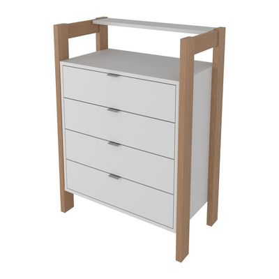 Gaveteiro Com 4 Gavetas Multimóveis Vcr25006 Branco/Amêndoa