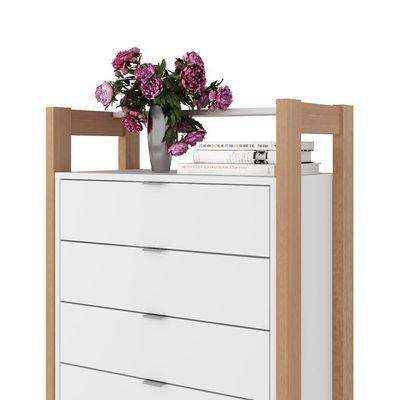 Gaveteiro Com 4 Gavetas Multimóveis Vcr25006 Branco/Amêndoa