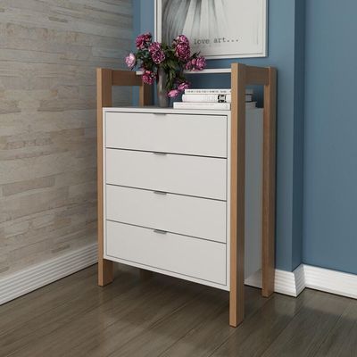 Gaveteiro Com 4 Gavetas Multimóveis Vcr25006 Branco/Amêndoa
