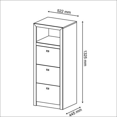 Gaveteiro Para Pasta Suspensa C 3Gavetas MultimóveisVcr25026