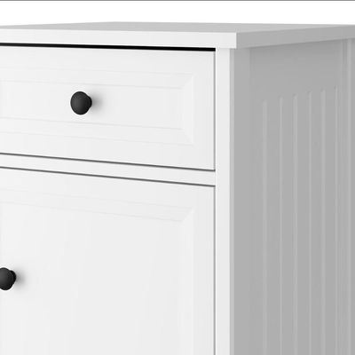 Kit com 2 Mesas de Cabeceira Conjunto Branco Ditália