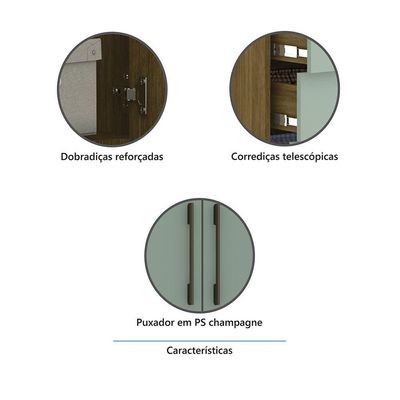 Mesa De Cabeceira Alta 38cm 1 Porta E 1 Gaveta Paris Luciane Móveis Avelã Pf Com Branco Pf
