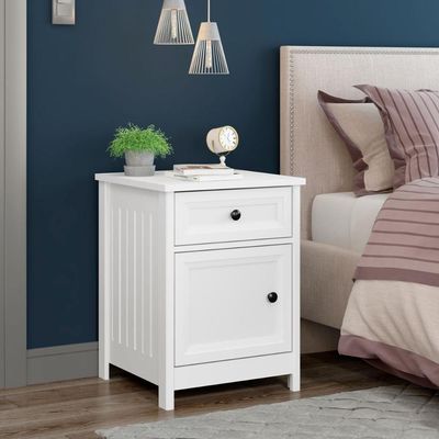 Kit com 2 Mesas de Cabeceira Conjunto Branco Ditália