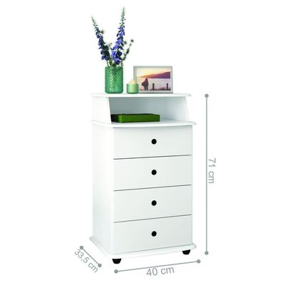 Conjunto De Mesas De Cabeceira Kansas Ll Branco