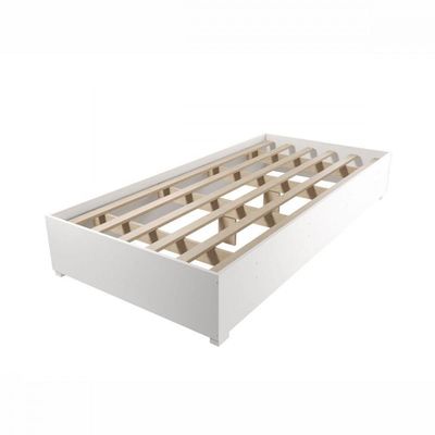 Base Cama Box Solteiro Imperatriz Com Pés Branco Viero Branco