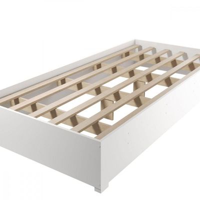 Base Cama Box Solteiro Imperatriz Com Pés Branco Viero Branco
