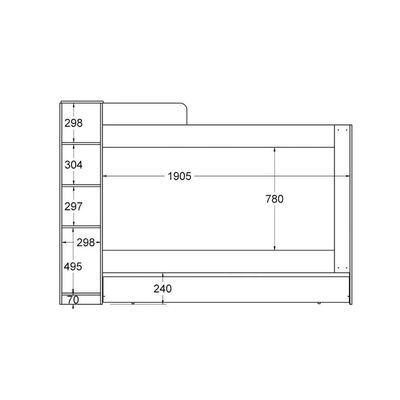 Beliche Cama Aux C/ 3 Colchões Ditália Treliche Cm-15 Preto