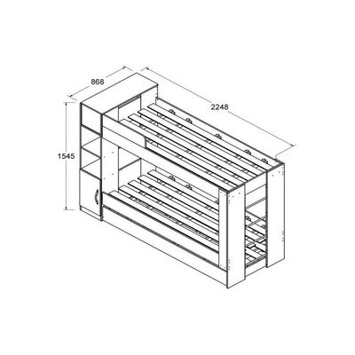 Beliche Cama Aux C/ 3 Colchões Ditália Treliche Cm-15 Preto