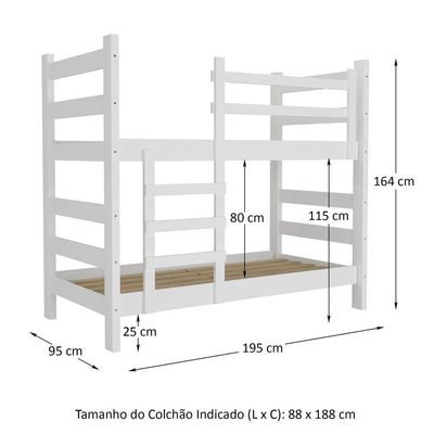 Beliche Vira 2 Camas C/ Colchões Inclusos MultimóveisVcr4158