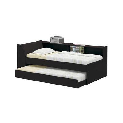 Cama Bicama Estante Com Kit Luz Bb-28-29 Preto