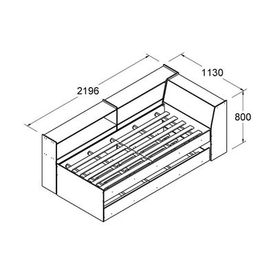 Cama Bicama Estante Com Kit Luz Bb-28-29 Preto