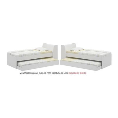 Cama Bicama Estante Com Kit Luz Bb-28-29 Branco