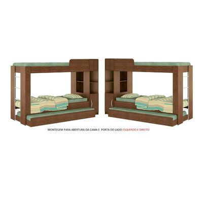 Beliche Cama Auxiliar com 3 Colchões Ditália Treliche 15cm