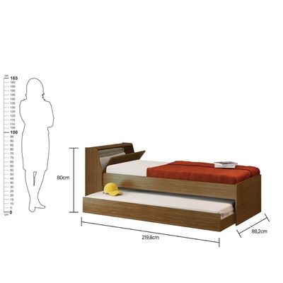 Cama Solteiro Bicama Com 2 Colchões Ditália Diamond