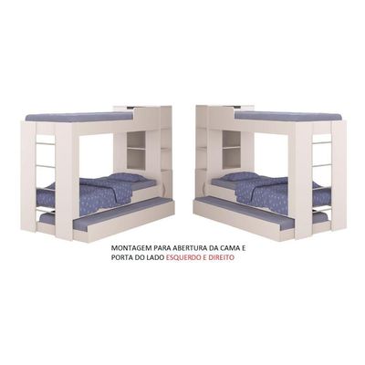 Beliche Cama Aux C/ 3 Colchões Ditália Treliche Cm-15