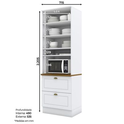 Paneleiro Torre Quente De Cozinha 1 Forno Americana Henn Branco Hp Com Nature
