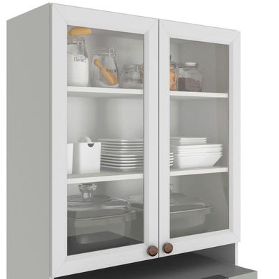 Paneleiro Duplo 1 Nicho 4 Portas Unna Poliman Branco