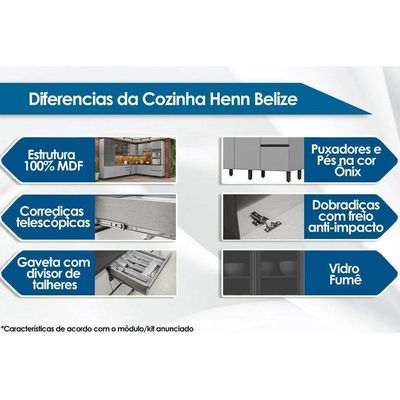 Tampo P/ Balcão Cozinha Belize 80cm Nature - Henn