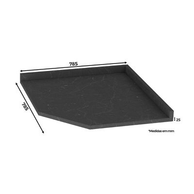 Tampo P/ Balcão Cozinha Canto Oblíquo Connect 78,5cm Duna - Henn