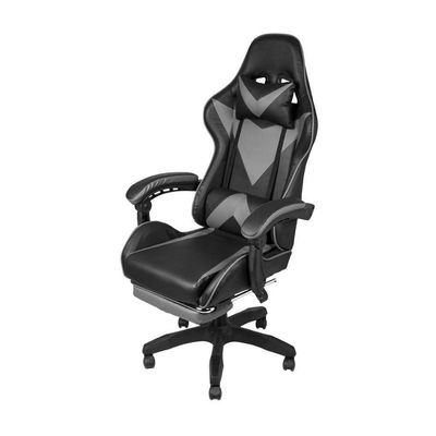 Cadeira Gamer Giratória Hawker Preta Com Cinza Base Rodízio