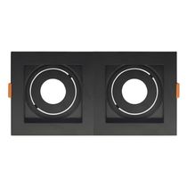 Spot De Embutir Quadrado Recuado Duplo Mr11 Direcionável Preto