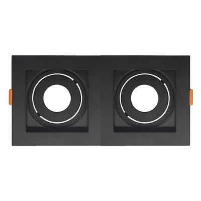 Spot De Embutir Quadrado Recuado Duplo Mr11 Direcionável Preto
