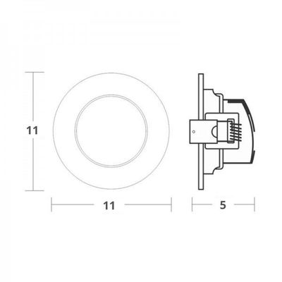 Spot Led Taschibra Embutir Redondo Tsrl 409 9w Alumínio 6500k Luz Fria