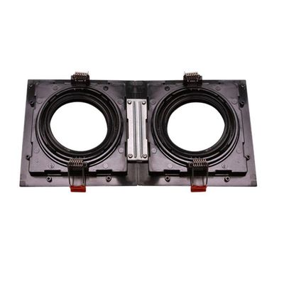 Spot De Embutir Quadrado Recuado Duplo Mr11 Direcionável Preto