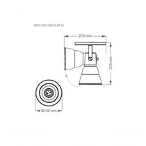 Spot De Sobrepor Hol Circular E27 Preto Taschibra