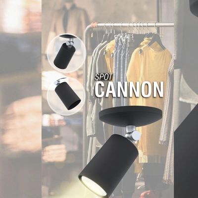 Spot De Sobrepor Direcionável Cannon Mr11 Preto Taschibra