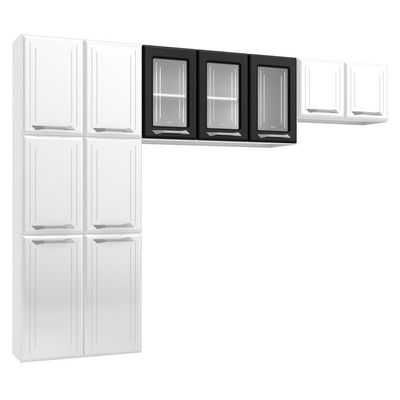 Cozinha Compacta Aço Topázio 3pçs Branco Preto