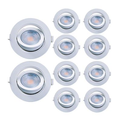 Kit 10 Spot De Led Embutir Alltop Par20 Redondo 7w Bivolt Taschibra 6500k Luz Fria