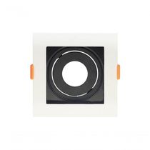 Spot Recuado De Embutir Quadrado Mr11 Branco Com Preto Taschibra
